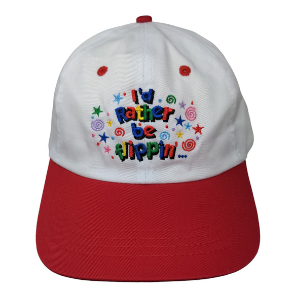 Unbranded Men's Snapback Hat White OSFA Embroidered Logo I'd Rather Be Flippin' - Picture 1 of 7